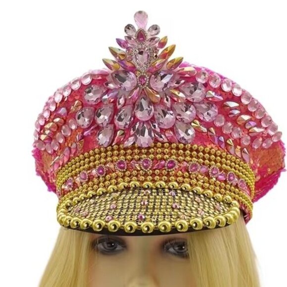 Captain\'s Hat Pretty in Pink Glam Rhinestone main image 4